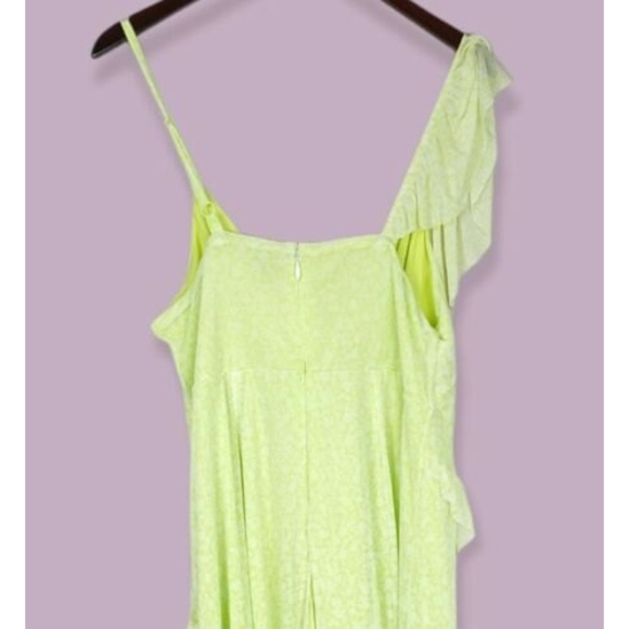 Torrid 1 Womens Yellow Floral Mesh Ruffle Midi Dress Size 1X - Picture 10 of 12